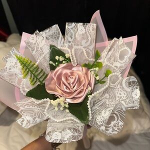 Elegant Pink Rose Brooch